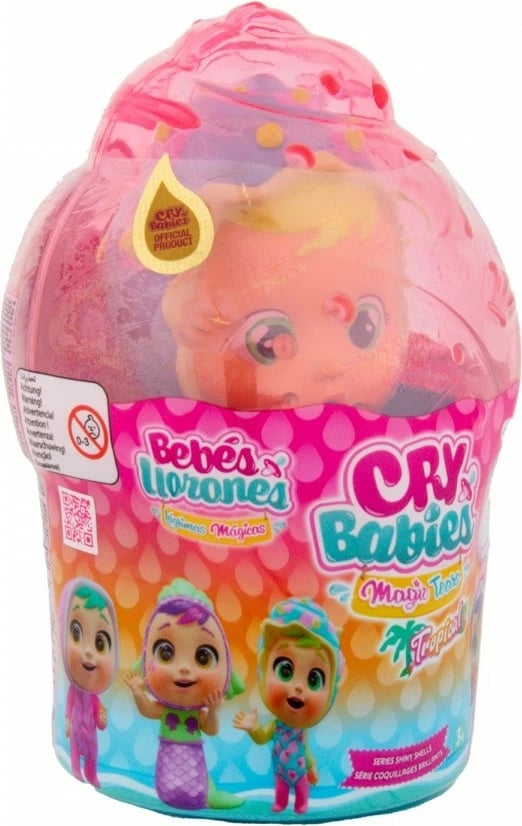 Kukull Cry Babies Magic Tears Shiny Shells Sandy, Tm Toys, IMC910317, me aksesorë, për vajza
