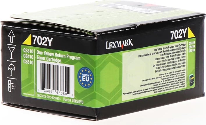 Toner, Lexmark, 70C20Y0 702Y, 1000 faqe, standard, verdhë
