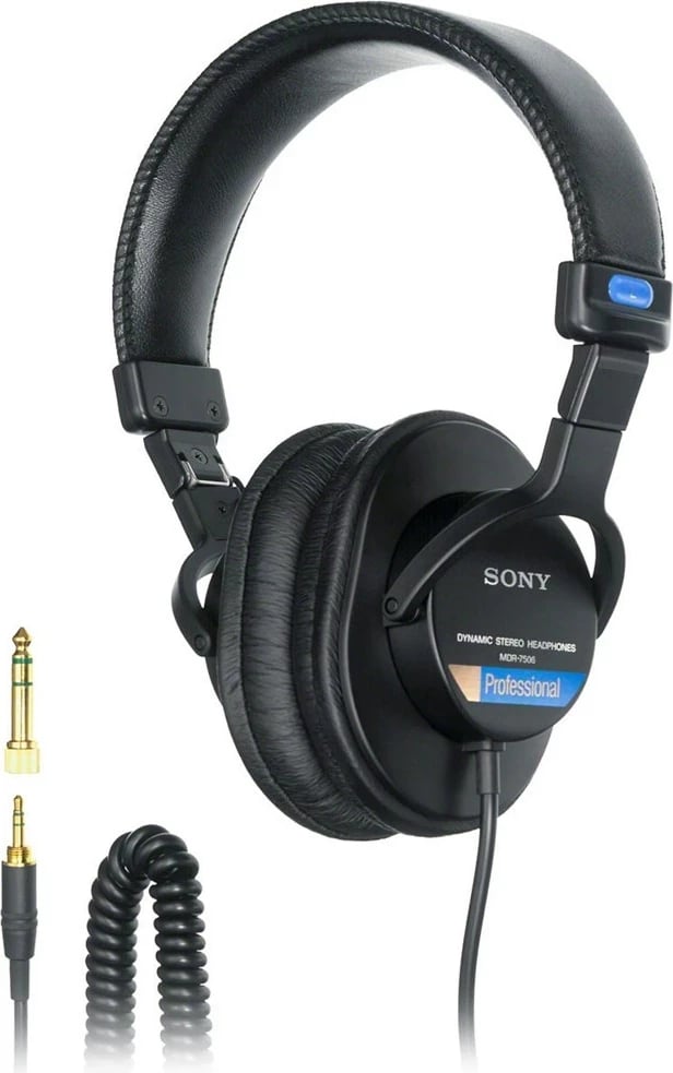 Kufje Sony MDR-7506, me kabllo, për studio/skene, të zeza