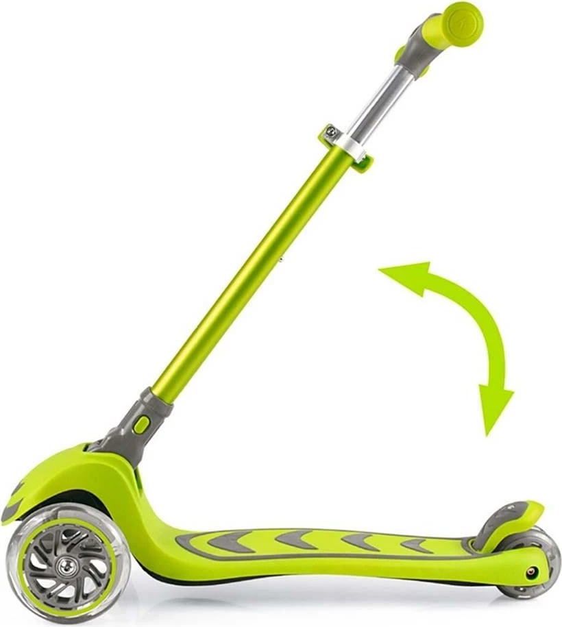 Trotinet për fëmijë, Milly Mally Boogie, 3 rrota, timon me rregullim 3-sh, rrota me drita LED, ngarkesë deri 50 kg, blu