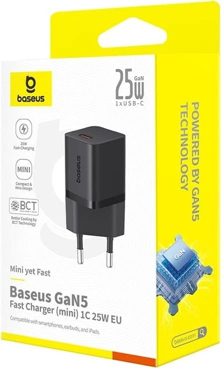 Karikues Baseus P10110909113-01 USB-C GaN5 mini 25W, Zi