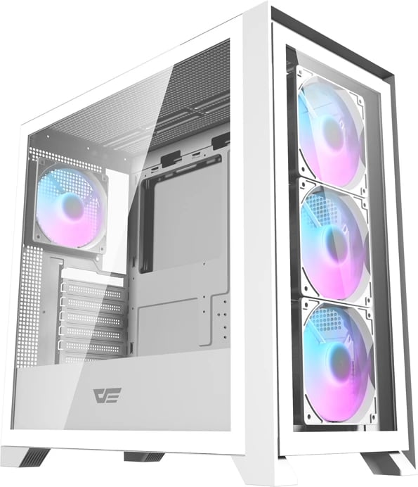 Kasë Darkflash DRX90 Glass, Mid Tower, ATX, me xham të temperuar, e bardhë