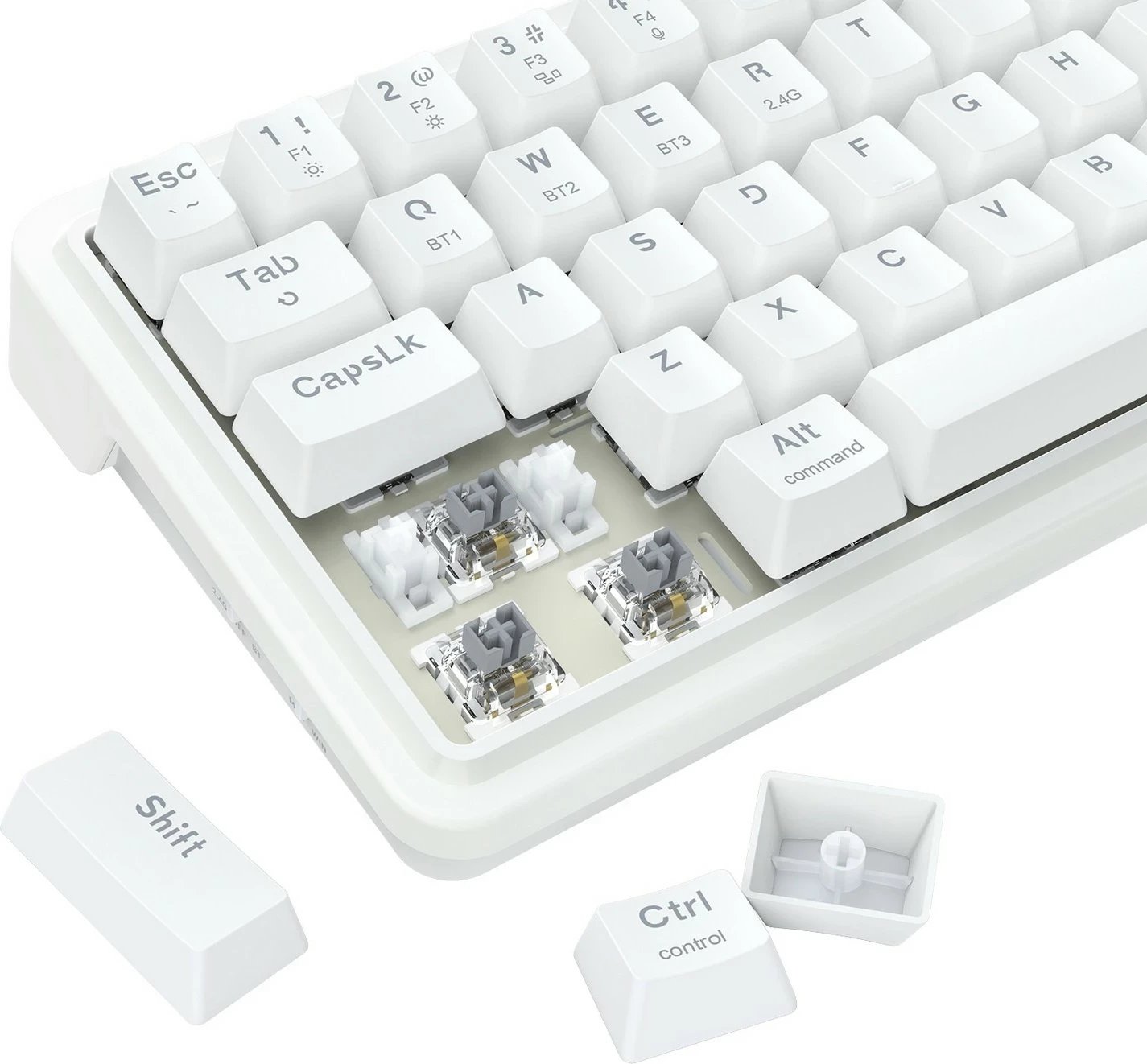 Tastierë mekanike Redragon Draconic V2 K730W-RGB-PRO, 60%, RGB, wireless/wired, e bardhë