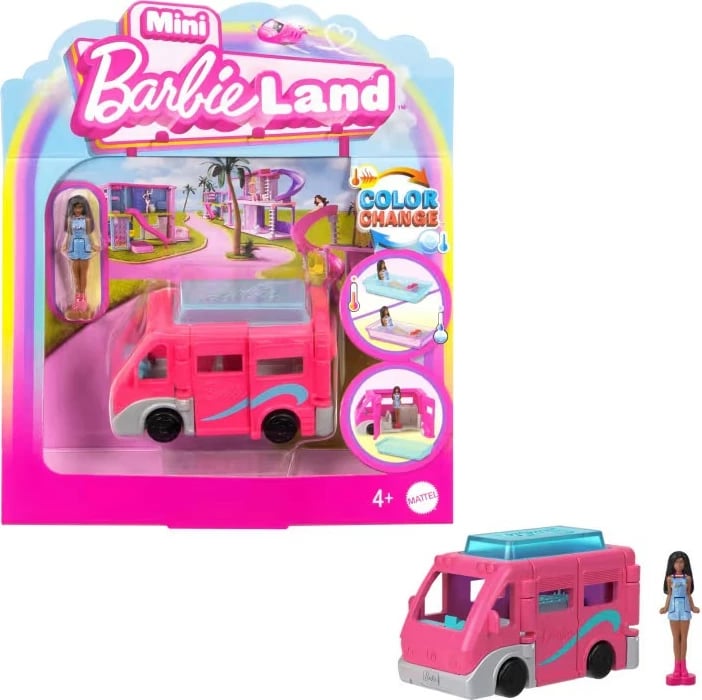 Set lodrash Barbie Mini BarbieLand, Mattel HYF38/HYF39, automjet kampist, shumëngjyrësh