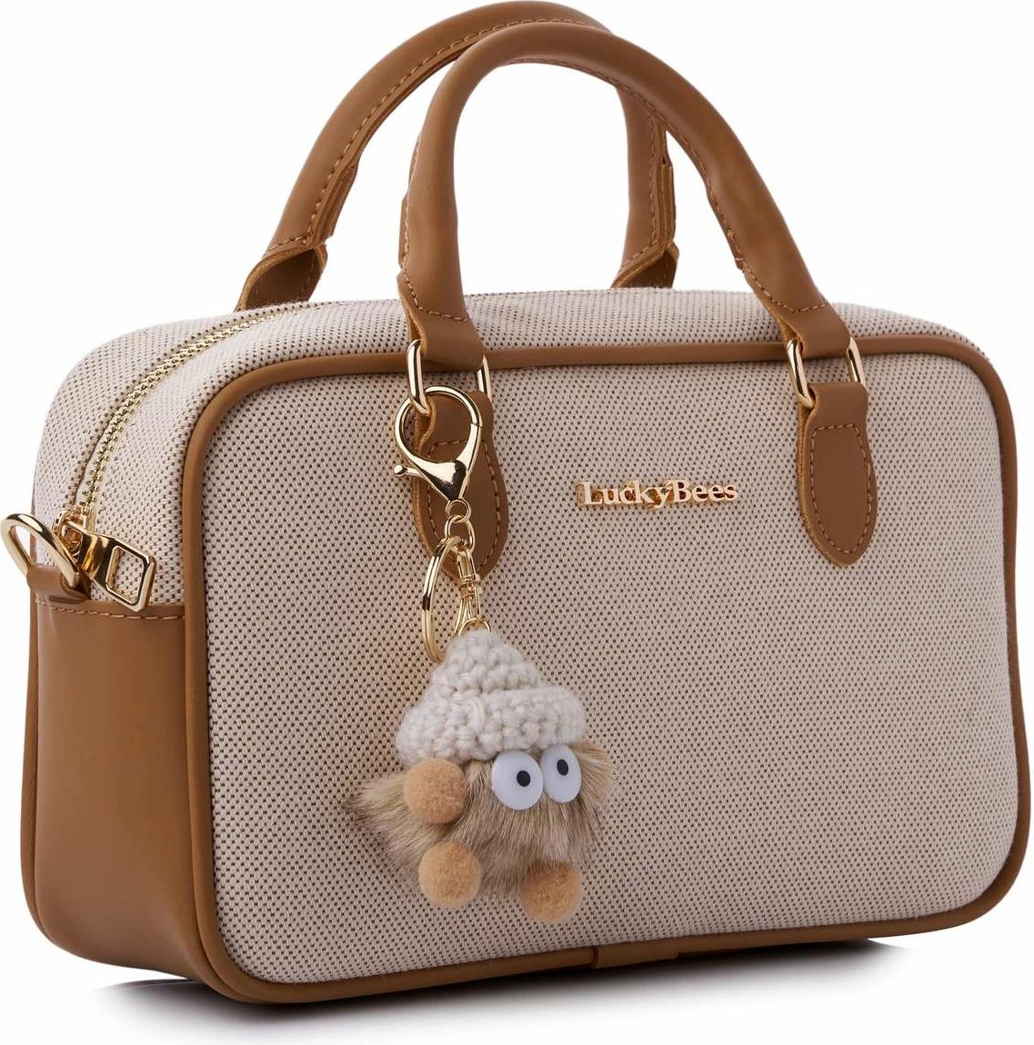 Çantë krahu Lucky Bees, ngjyrë tan, rosa