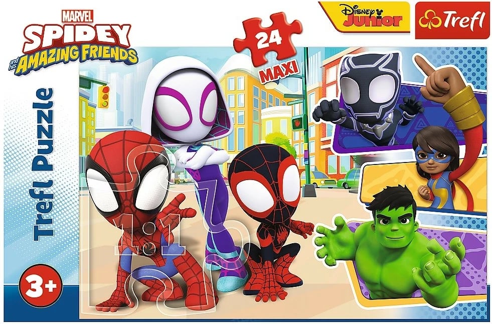 Puzzle Trefl Spidey and Friends, 24 pjesë, 60x40cm, për fëmijë Puzzle Trefl Spidey and Friends, 24 pjesë, 60x40cm, për fëmijë