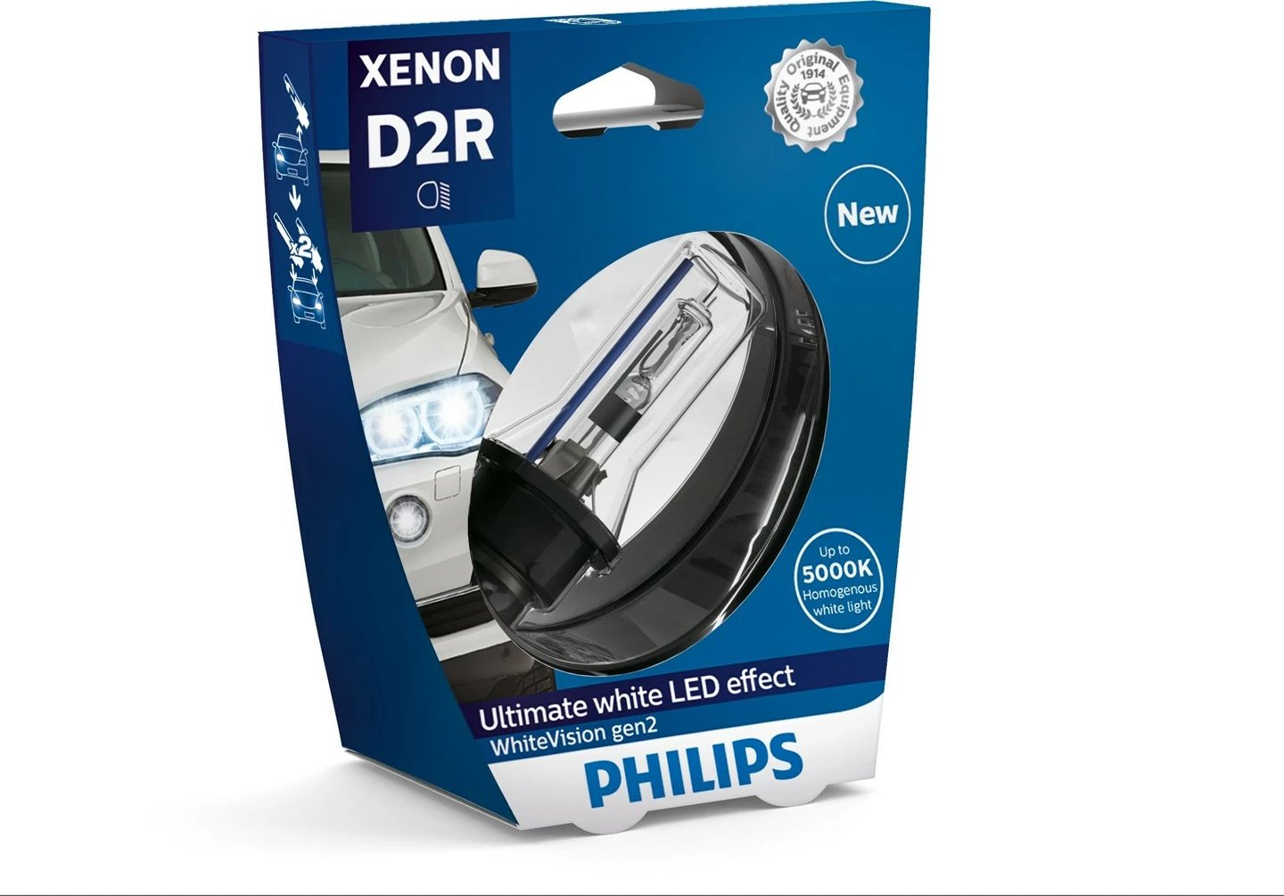 Dritë kokaresh Philips WhiteVision Xenon gen2 85126WHV2S1, e bardhë