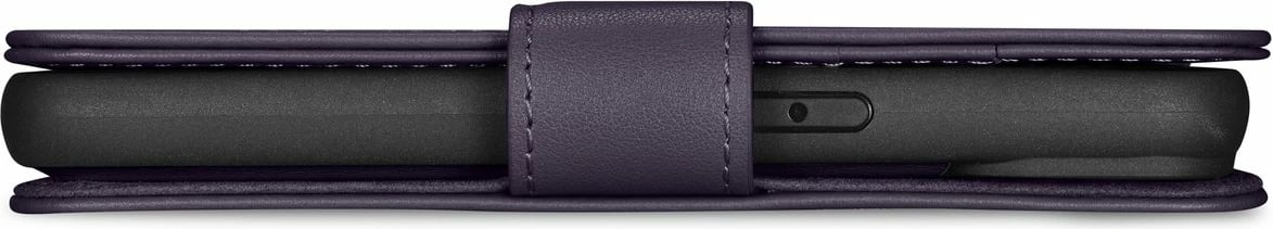 Mbështjellës iCarer Wallet Case 2in1 për iPhone 14 Pro, lëkurë natyrale, Anti-RFID, Vjollcë e errët