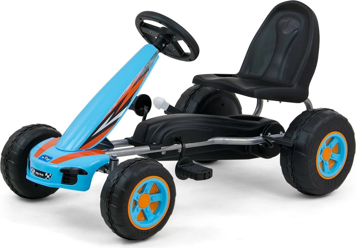 Gokart me pedale Milly Mally Viper, për fëmijë, e verdhë