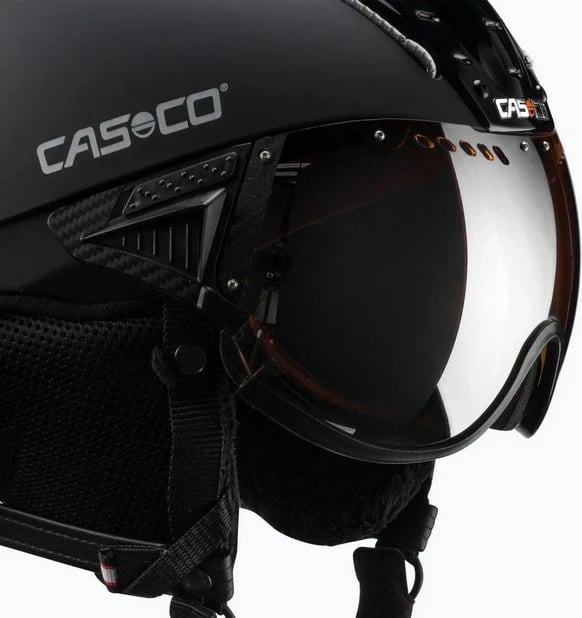 Helmetë ski CASCO SP-2 Carbonic Visor, M, e zezë