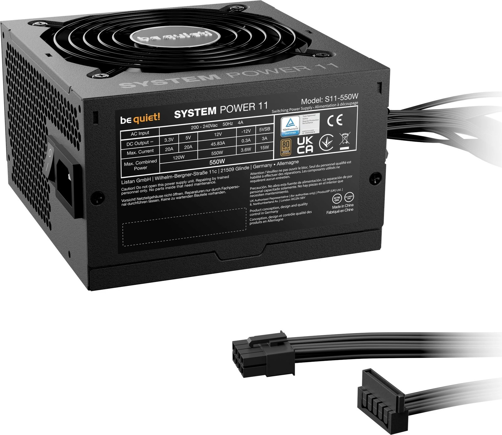 Furnizues energjie Be Quiet! SYSTEM POWER 11 550W, 80 PLUS Bronze, i zi