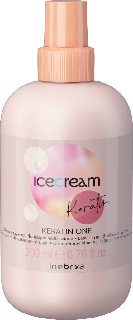 Spray krem për flokë Inebrya Ice Cream Keratin Multi-Tasking për femra, 200ml