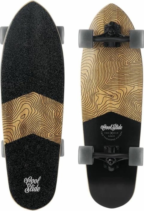 Skateboard Coolslide për të gjithë, ngjyrë kafe dhe e zezë