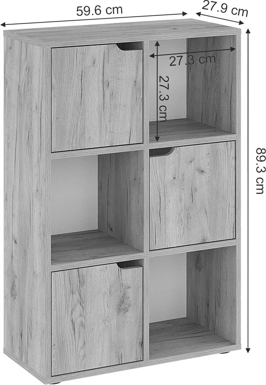 Raft librash Bookel, ngjyrë lisi, 59.5x27.5x89cm