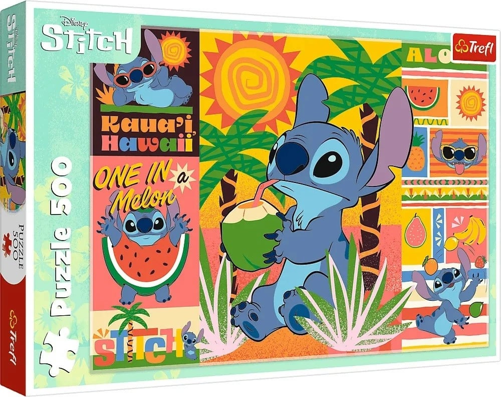 Puzzle Trefl Lilo & Stitch Vacation, 500 pjesë, 48x34 cm, për fëmijë