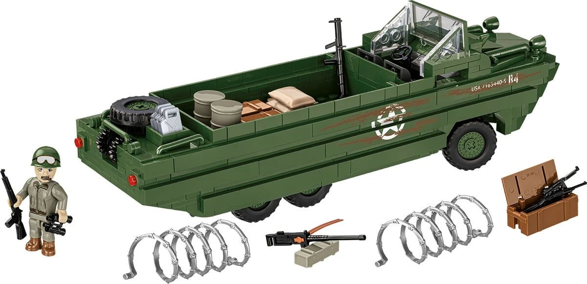 Set lodrash ndërtimi Cobi Klocki DUKW Amphibia, 508 pjesë, Jeshile
