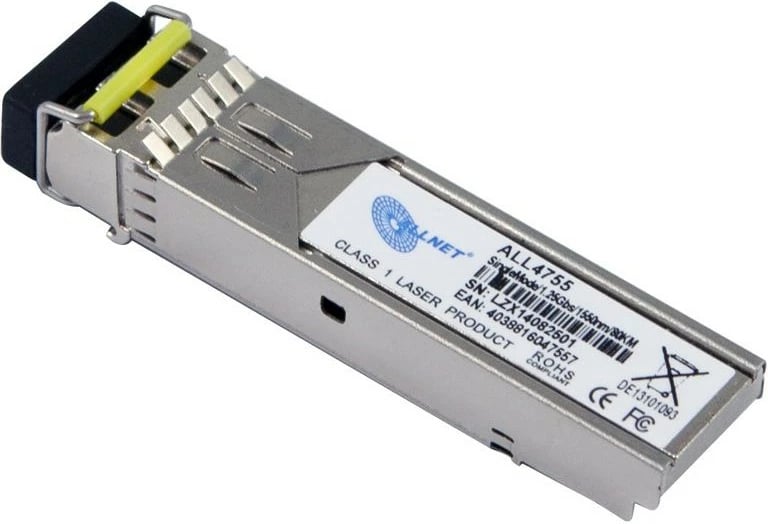 Transceiver optik ALLNET ALL4755, 1250 Mbit/s, mini-GBIC, LC, 9/125 µm, argjendtë