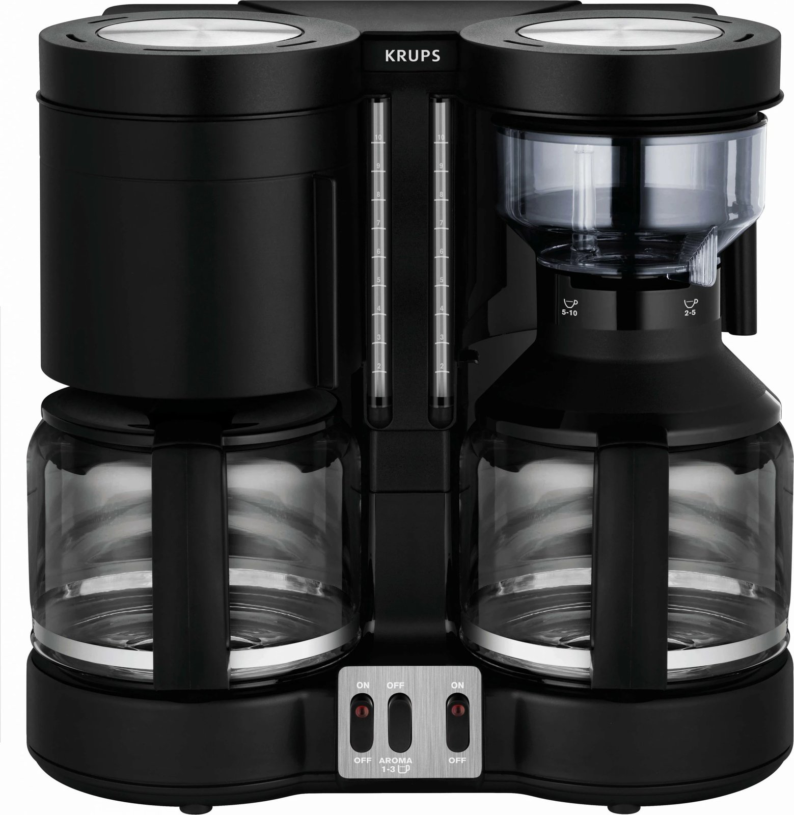 Aparat kafeje Krups 8508 Duothek Plus, 10 filxhanë, manual, i zi