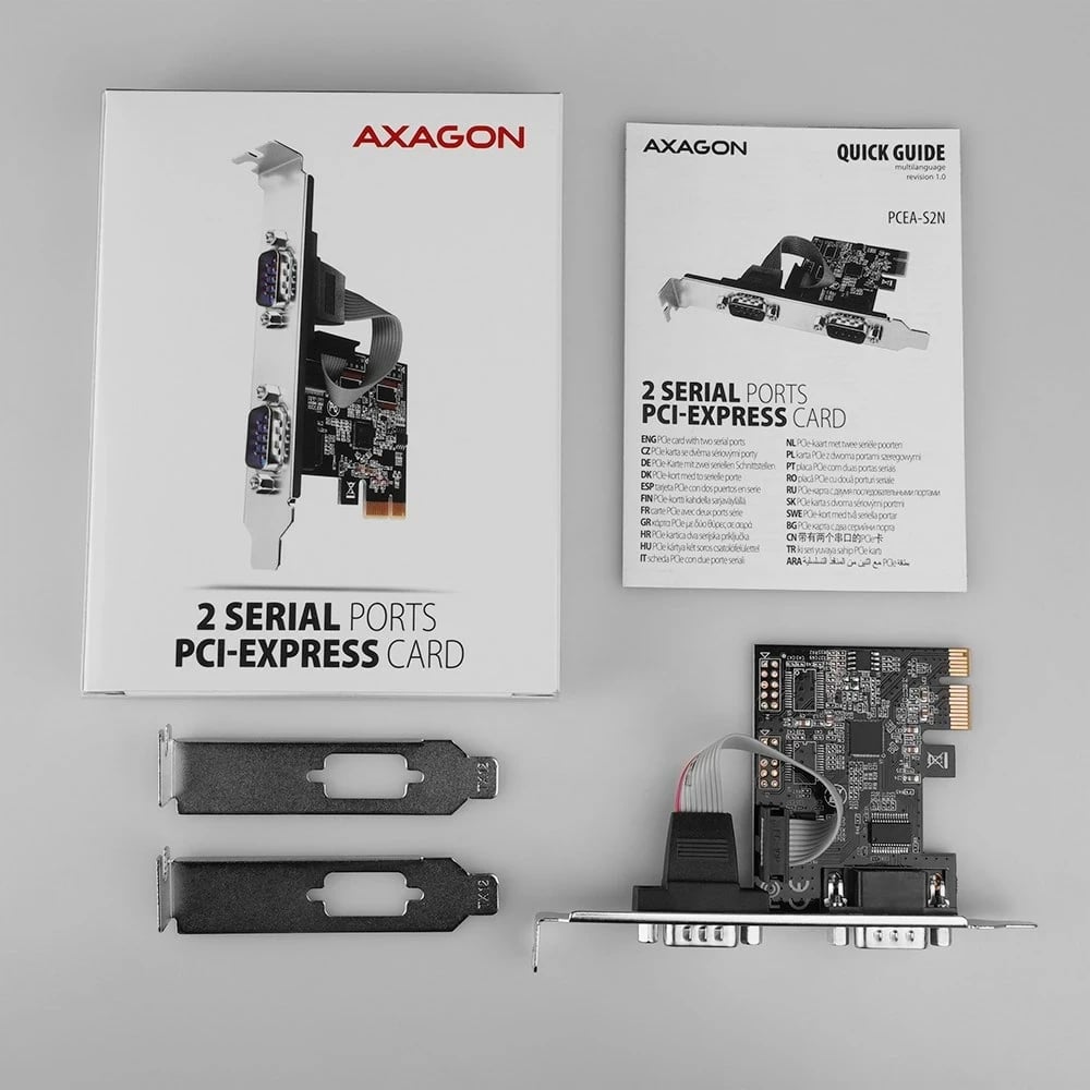 Kartë ndërfaqe AXAGON PCEA-S2N, RS-232, PCIe, E zezë