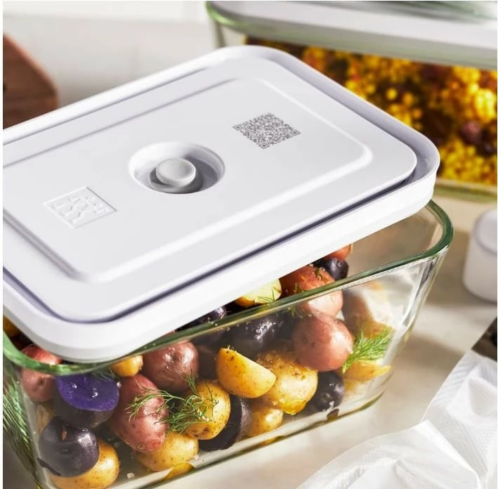 Enë qelqi për ruajtje me vakum, Zwilling Fresh & Save 36803-200-0, 0.95 L, për furrë/mikrovalë/ngrirës, transparente e bardhë Enë qelqi për ruajtje me vakum, Zwilling Fresh & Save 36803-200-0, 0.95 L, për furrë/mikrovalë/ngrirës, transparente e bardhë