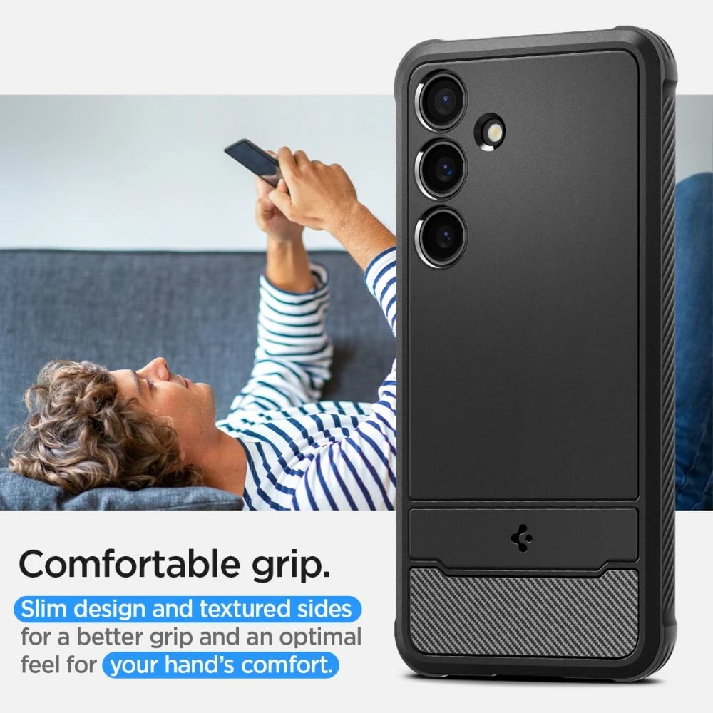 Mbështjellës Spigen Rugged Armor për Samsung Galaxy S24, Matte Black