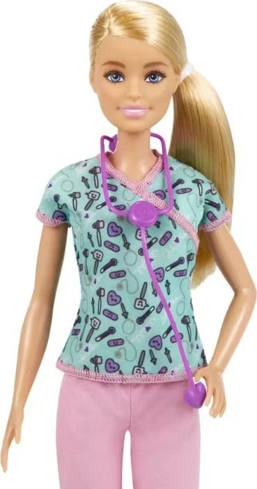 Kukull Barbie Mattel Career Nurse GTW39, infermiere, me aksesorë