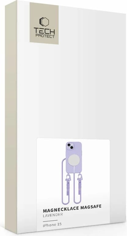 Mbështjellës Tech-Protect MagNecklace për iPhone 14/14 Plus, MagSafe, Violet me litar