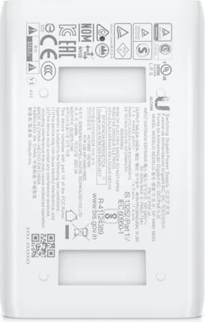 Adapter PoE Ubiquiti U-POE-AT, Gigabit Ethernet, Bardhë