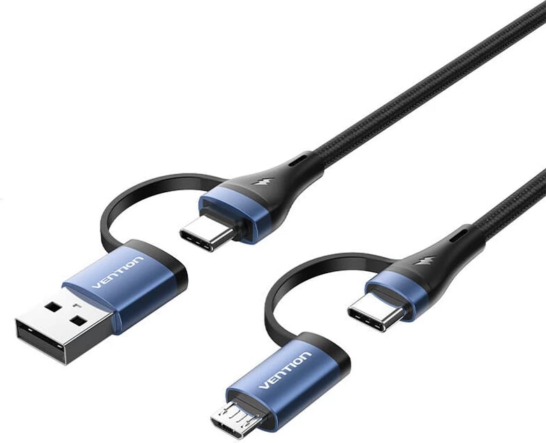 Kabllo 4-në-1 Vention CTLLH, 1m, USB 2.0, e zezë