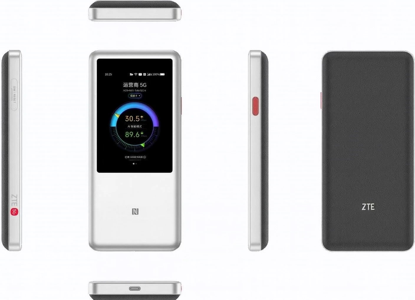 Router ZTE U60, Wi-Fi 5, NanoSIM, i bardhë