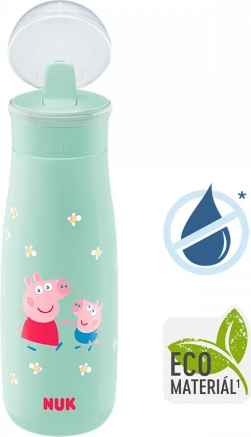 Shishe uji fëmijësh NUK Mini-Me Flip 2-in-1 Peppa Pig, 450 ml, pa BPA, e gjelbër