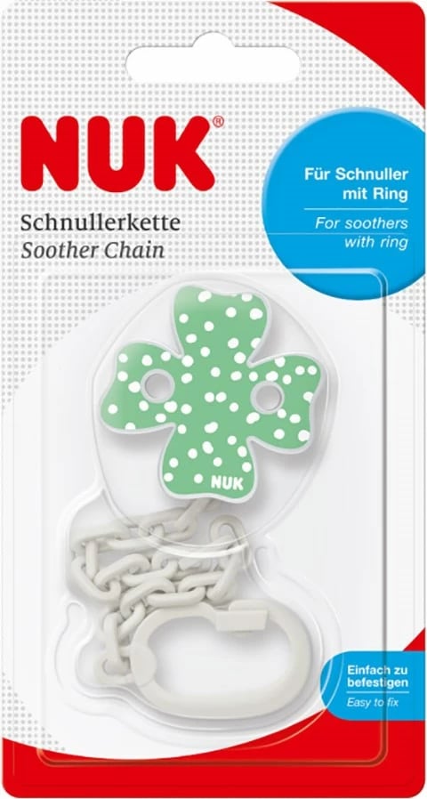 Zinxhir biberoni me kapëse, NUK, për biberona me unazë, i porsalindur+, jeshile