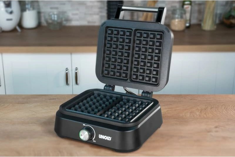 Pjekës waffle belg, Unold Brussels 48275, rregullim i pjekjes, trup kompakt, e zezë