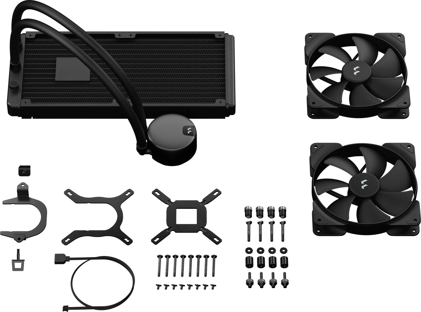 Ftohës uji Fractal Design Lumen S28 v2, 2x14cm, ARGB, i zi
