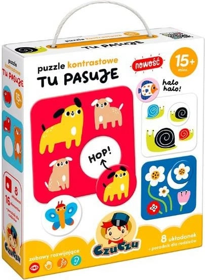 Puzzle kontrastiv CzuCzu 2009, 16 pjesë, për fëmijë, shumëngjyrësh, set