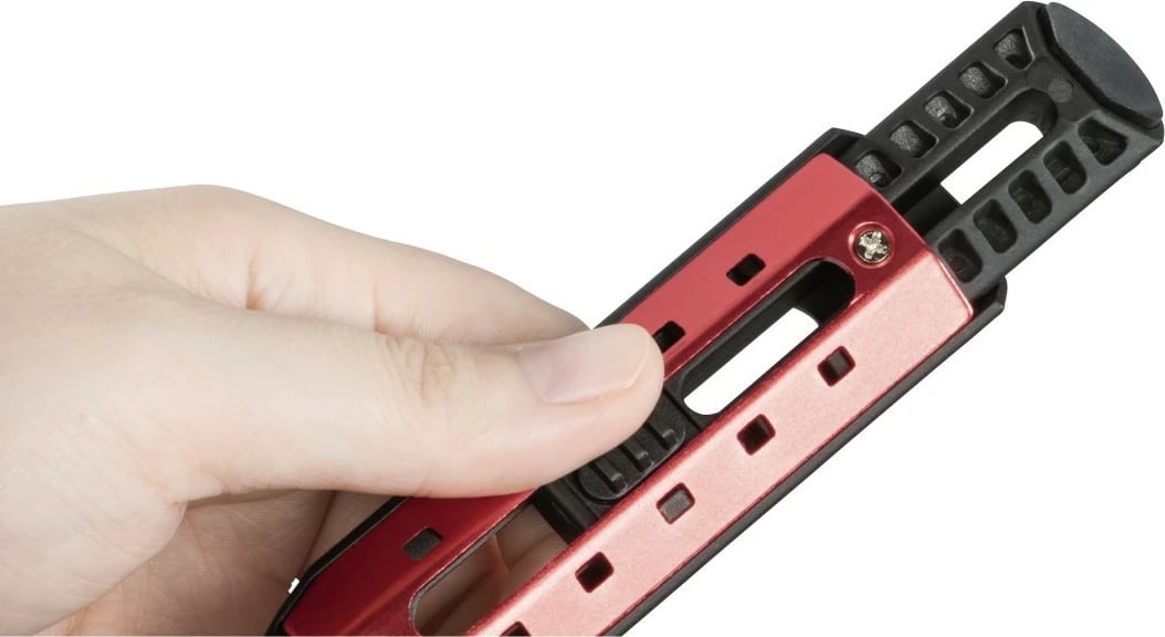 Tripod tavoline Hama 4630, për smartphone dhe kamera, 19 cm, i zi me të kuqe