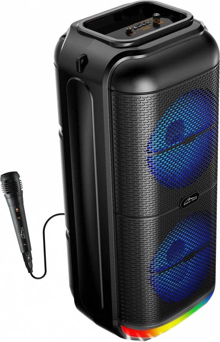 Altaparlant portativ Media-Tech BT POWER AUDIO MT3183 me mikrofon, Bluetooth 5.3, 50W, i zi me ndriçim shumëngjyrësh