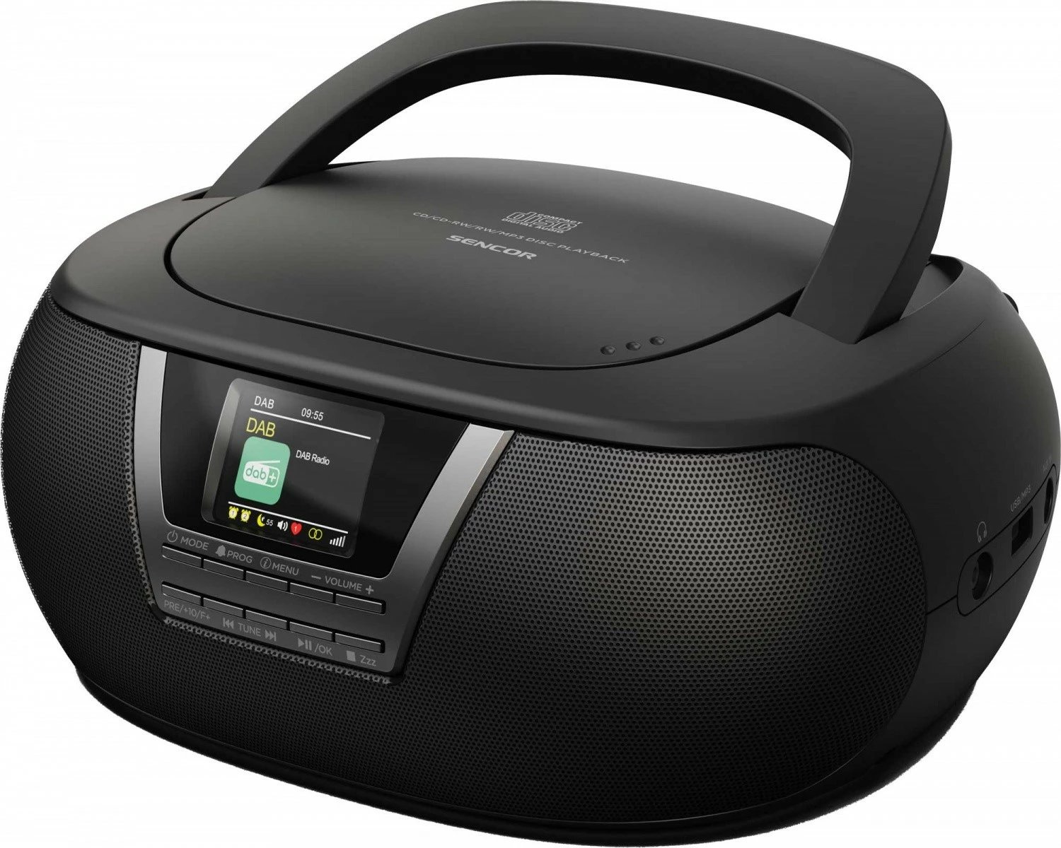 Radio boombox Sencor SPT 6200DB, CD/MP3/USB/FM/DAB+, Bluetooth, e zezë