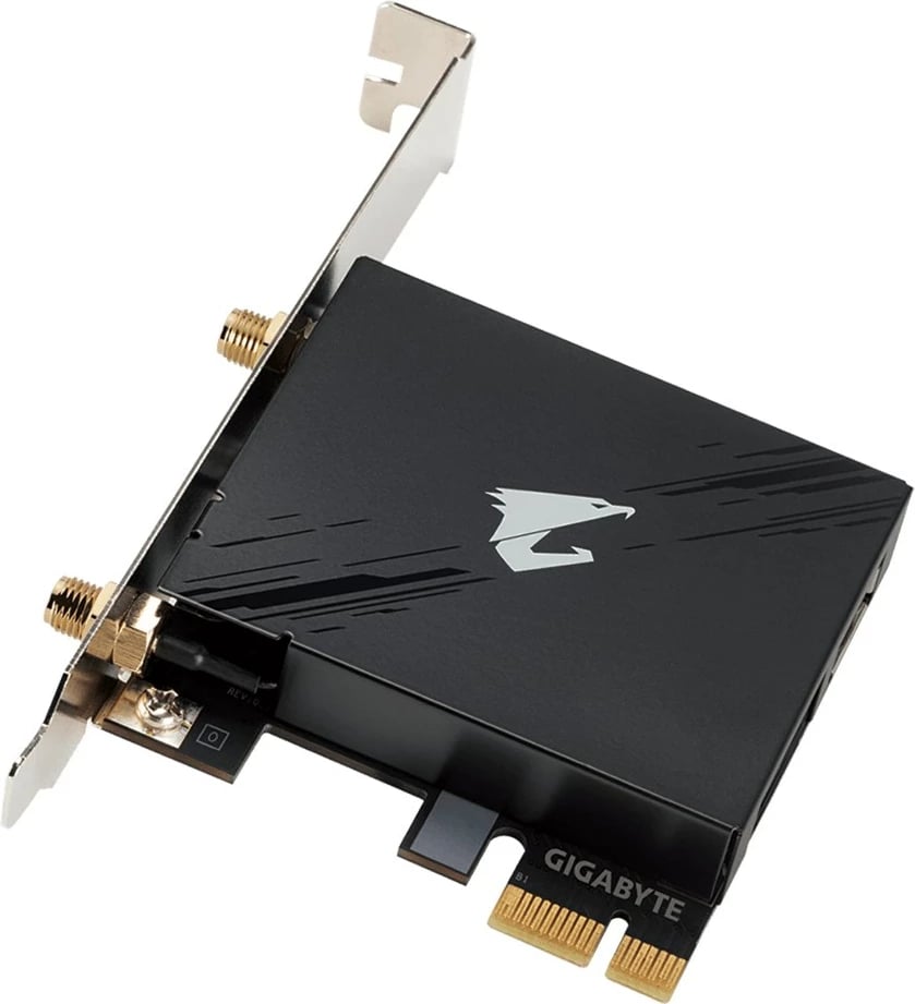 Kartë rrjeti wireless Gigabyte GC-WBAX210, PCI Express, Wi-Fi 6E, Bluetooth 5.2, e zezë