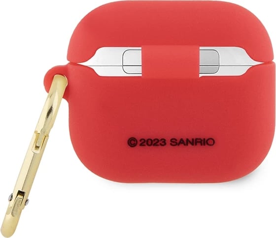 Mbështjellës Hello Kitty për AirPods 3, silikon 3D, me unazë, kuqe