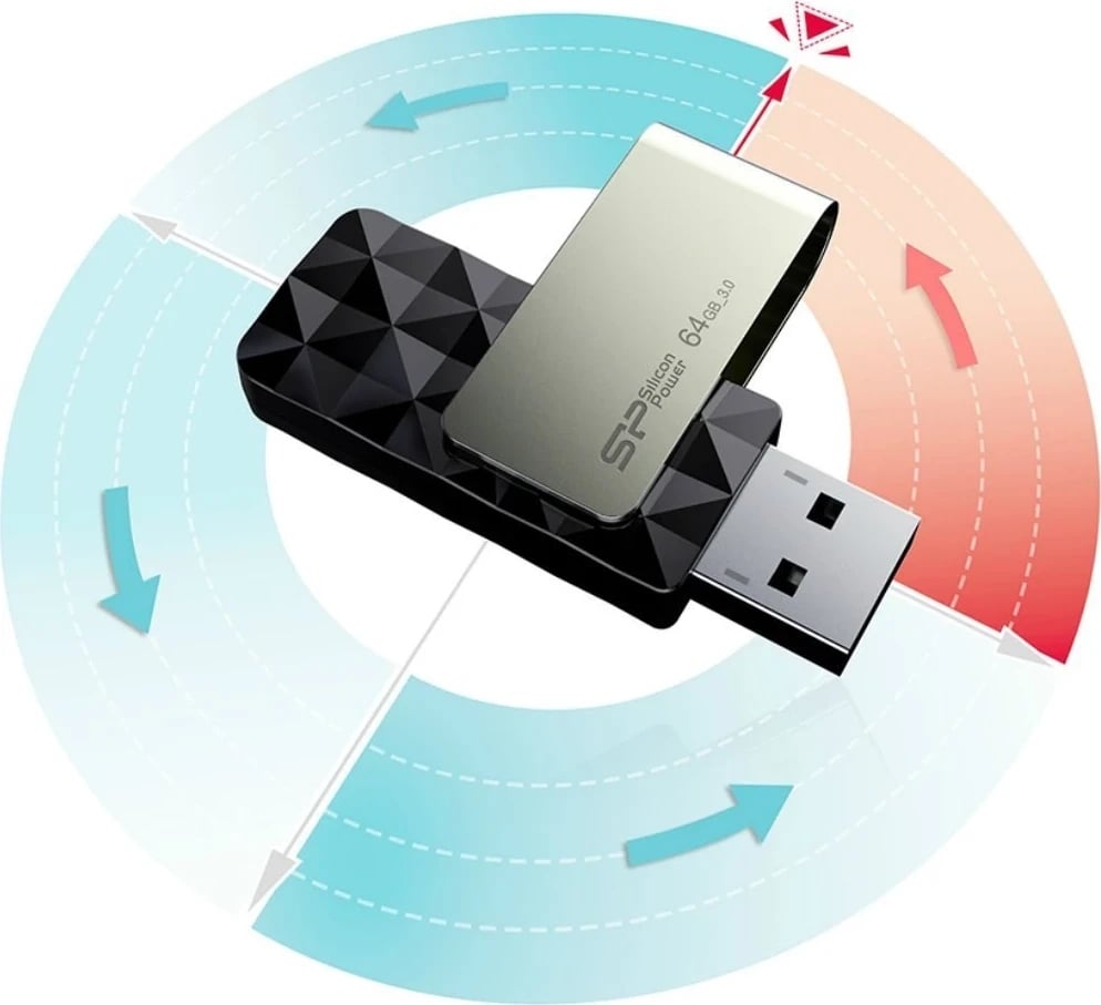 USB Silicon Power, 32 GB USB Type-A 3.0 , e zezë