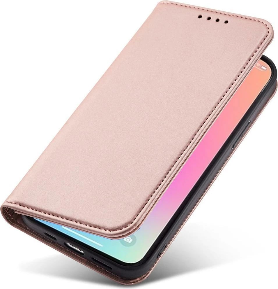 Mbështjellës magnetik Hurtel për Samsung Galaxy S23 Ultra, me portofol dhe mbajtëse, Rozë