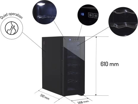 Frigorifer pije, Adler AD 8083, 33 L, 12 shishe, termolektrik 12–18°C, panel me prekje, i zi