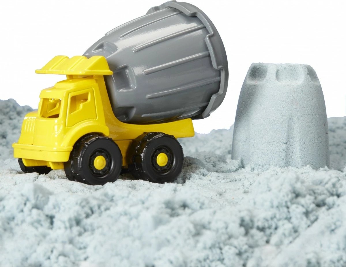 Set lodrash Wonder Factory Never Dry Sand Trucks, MGA, 595168-EUC/532934, me rërë kinetike dhe kamion betoni, plastikë