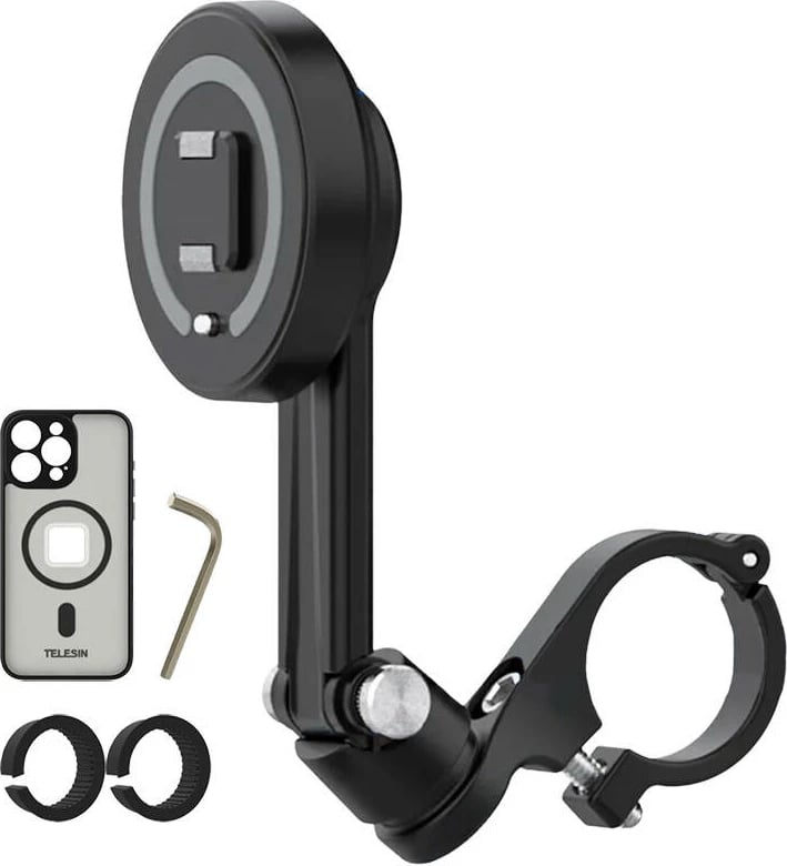 Mbajtës timoni Telesin P3-MPH-02 për iPhone 15 Pro Max, me MagSafe, i zi