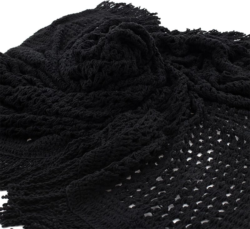 Çati për shezlong, macrame, ngjyrë e zezë, 2x2m