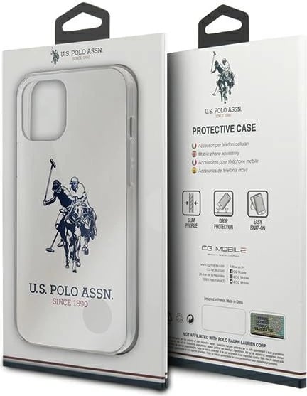 Mbështjellës U.S. Polo Assn. USHCP12LTPUHRWH për iPhone 12 Pro Max, Shiny Big Logo, Bardhë