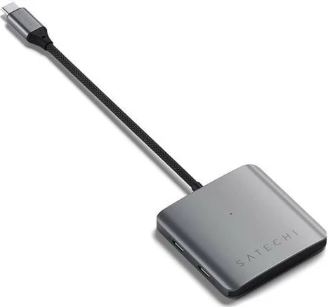 Hub USB-C Satechi 4 Porta, 100W PD, ngjyrë gri