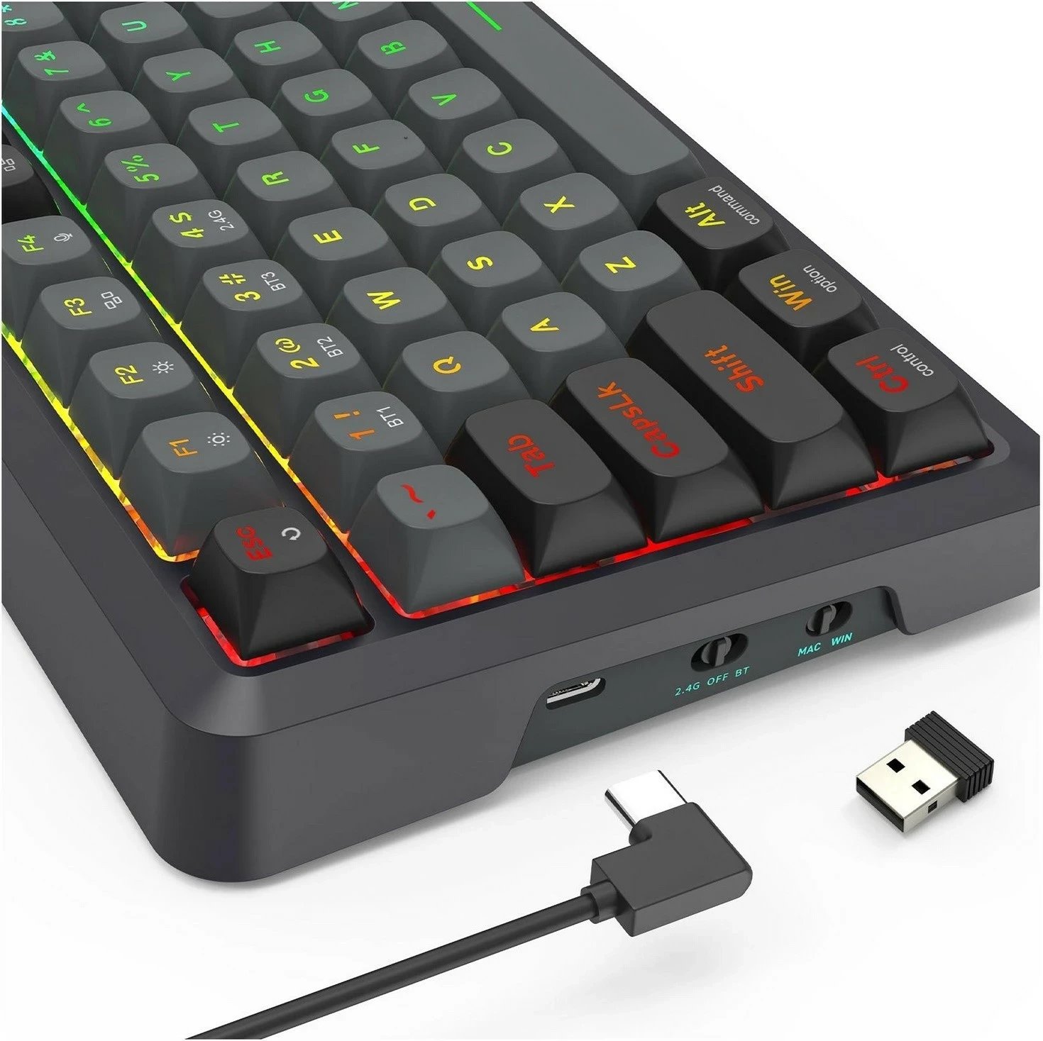 Tastierë Redragon K688GB-RGB-PRO Bragi, RGB, mekanike, gri