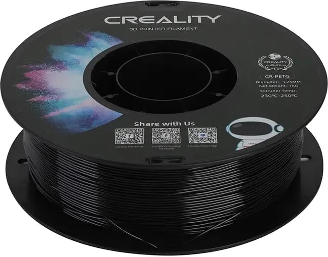 Filament 3D Creality CR-PETG, 1.75 mm, 1 kg, e zezë